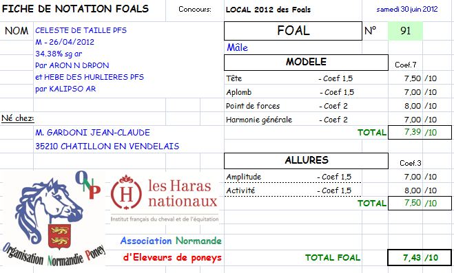 Note 2012 poulinère hebe des hurlières élevage de taille